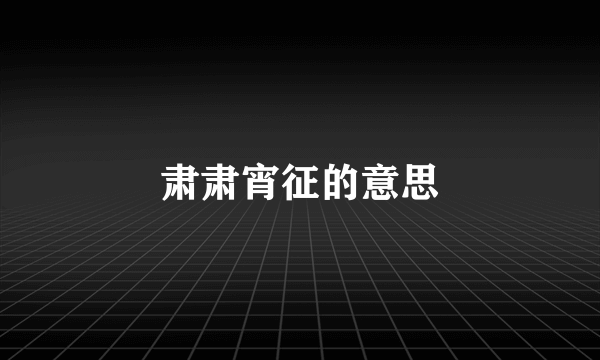 肃肃宵征的意思