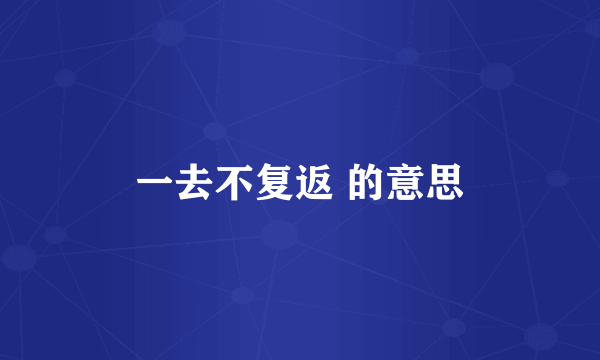 一去不复返 的意思