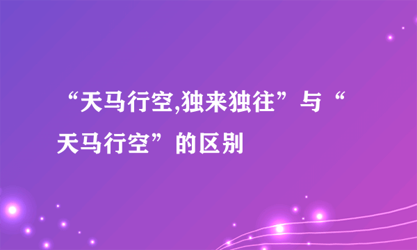 “天马行空,独来独往”与“天马行空”的区别