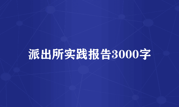 派出所实践报告3000字