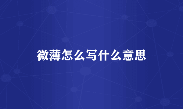 微薄怎么写什么意思