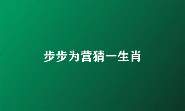 步步为营猜一生肖