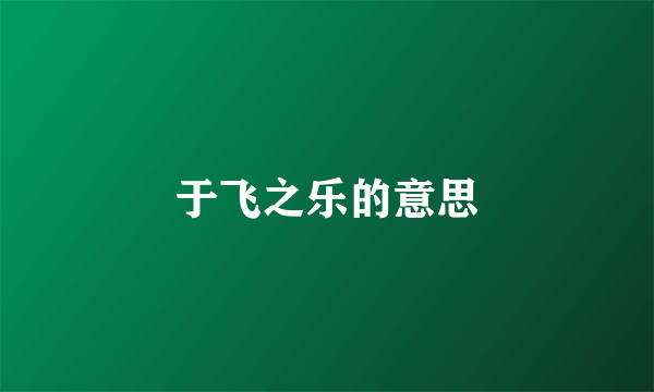 于飞之乐的意思