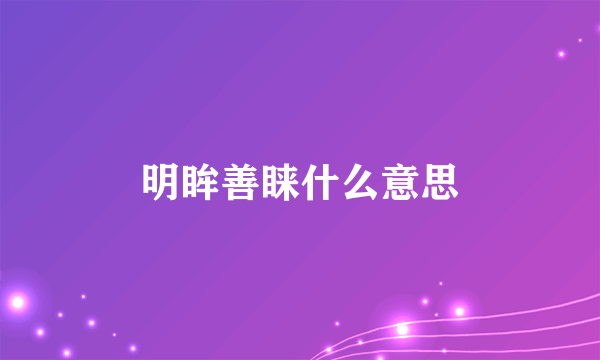 明眸善睐什么意思