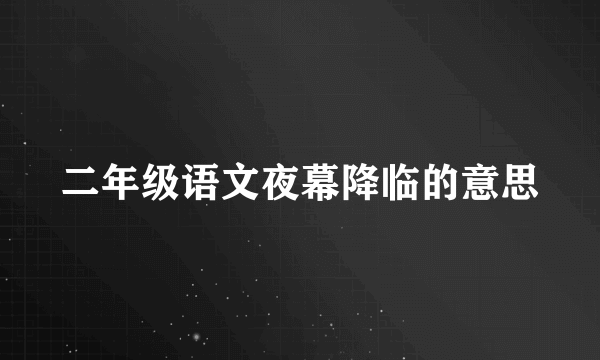二年级语文夜幕降临的意思