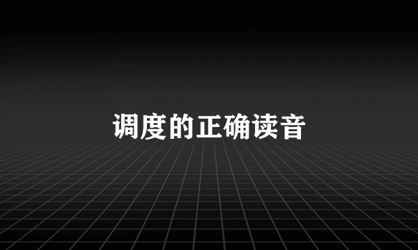 调度的正确读音