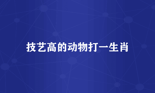 技艺高的动物打一生肖