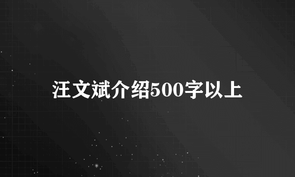汪文斌介绍500字以上