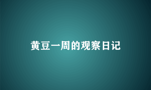黄豆一周的观察日记