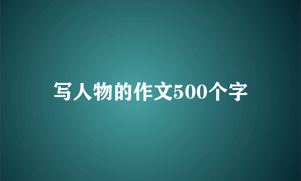 写人物的作文500个字
