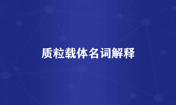 质粒载体名词解释