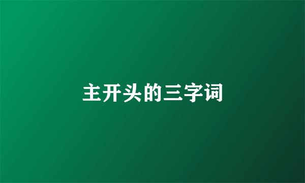 主开头的三字词