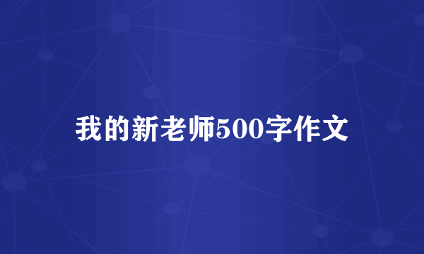 我的新老师500字作文