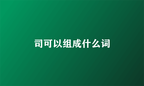 司可以组成什么词