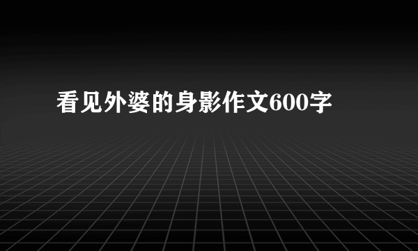 看见外婆的身影作文600字
