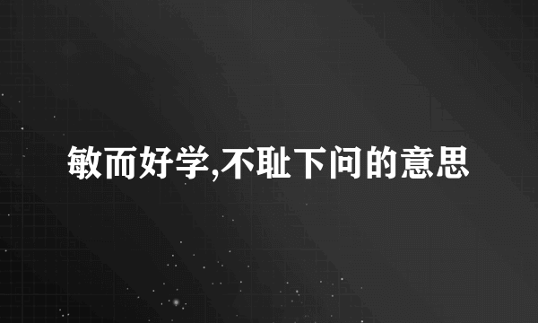敏而好学,不耻下问的意思