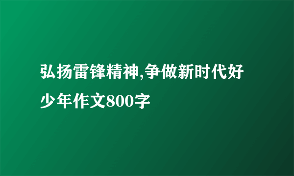 弘扬雷锋精神,争做新时代好少年作文800字