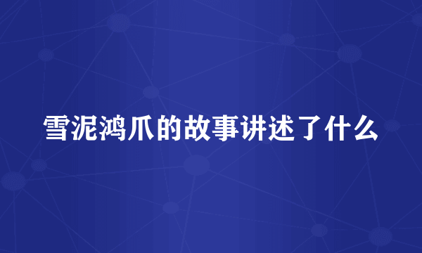 雪泥鸿爪的故事讲述了什么