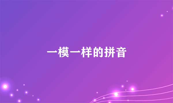 一模一样的拼音