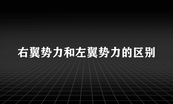 右翼势力和左翼势力的区别