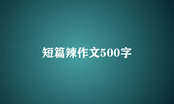 短篇辣作文500字