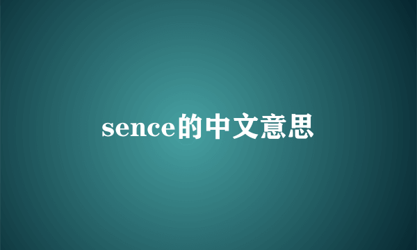 sence的中文意思