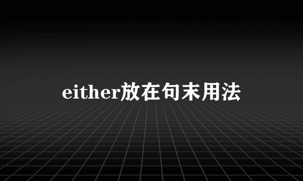 either放在句末用法