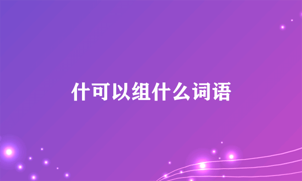 什可以组什么词语