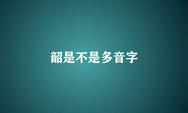 韶是不是多音字