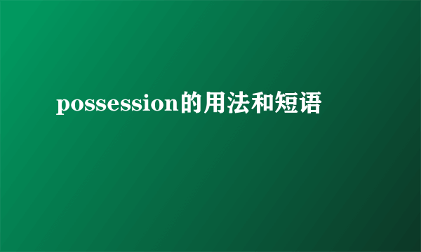 possession的用法和短语