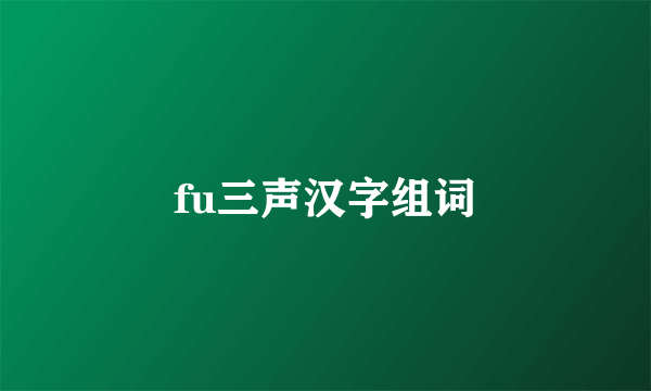 fu三声汉字组词