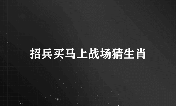 招兵买马上战场猜生肖