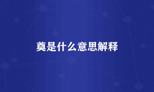 奠是什么意思解释