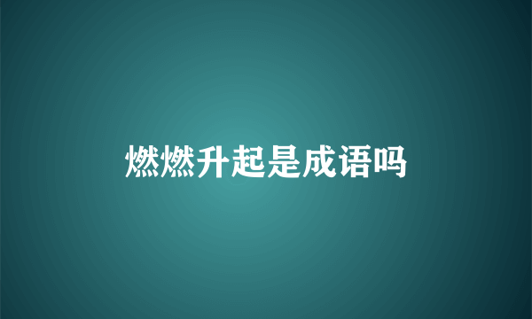 燃燃升起是成语吗