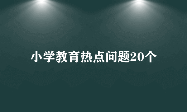 小学教育热点问题20个