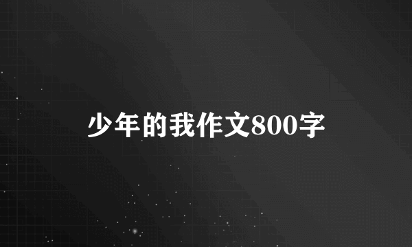 少年的我作文800字