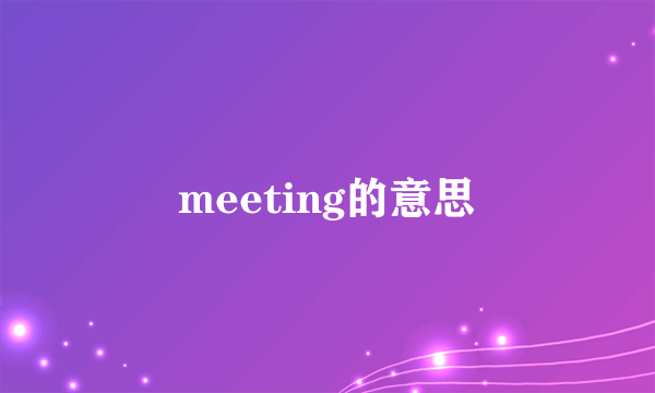 meeting的意思