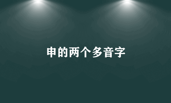申的两个多音字