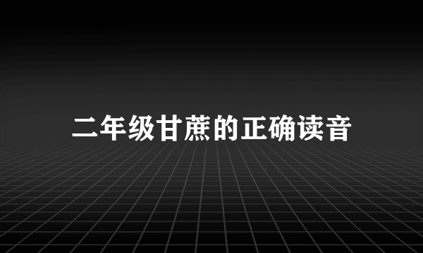二年级甘蔗的正确读音