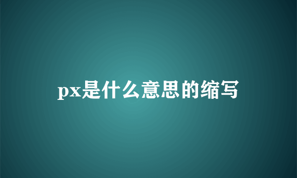 px是什么意思的缩写