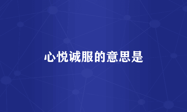 心悦诚服的意思是