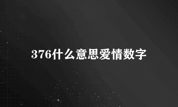 376什么意思爱情数字