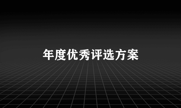 年度优秀评选方案