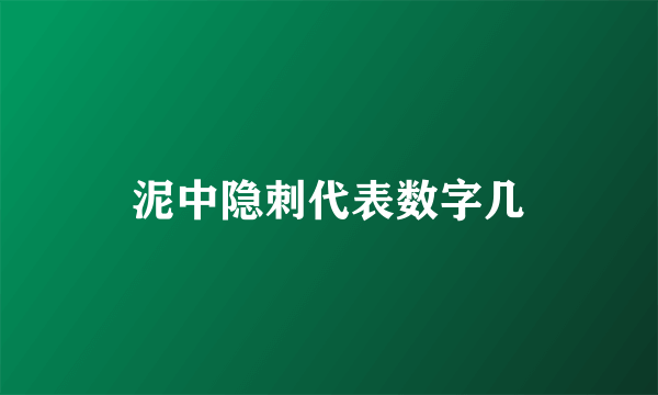泥中隐刺代表数字几