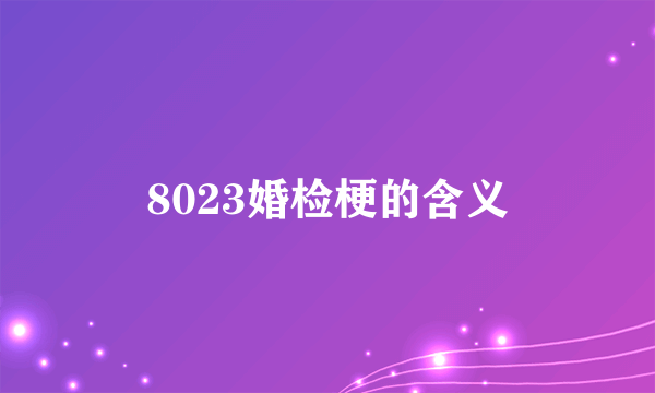 8023婚检梗的含义