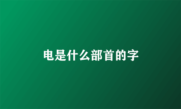 电是什么部首的字