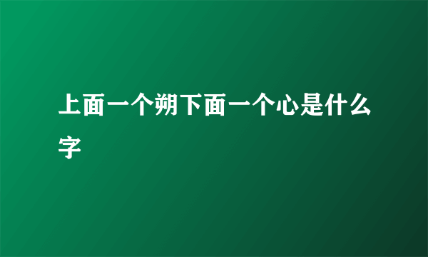 上面一个朔下面一个心是什么字