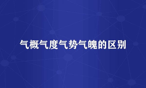 气概气度气势气魄的区别