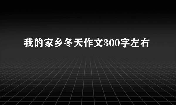 我的家乡冬天作文300字左右