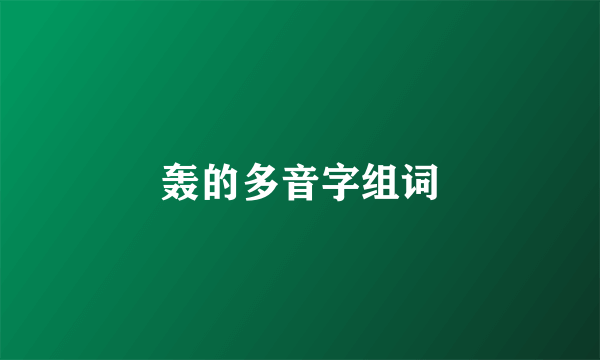 轰的多音字组词